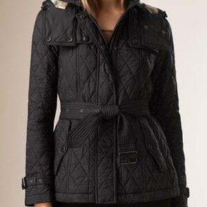 Classic Burberry Quilted Jacket w/ Detachable Hood